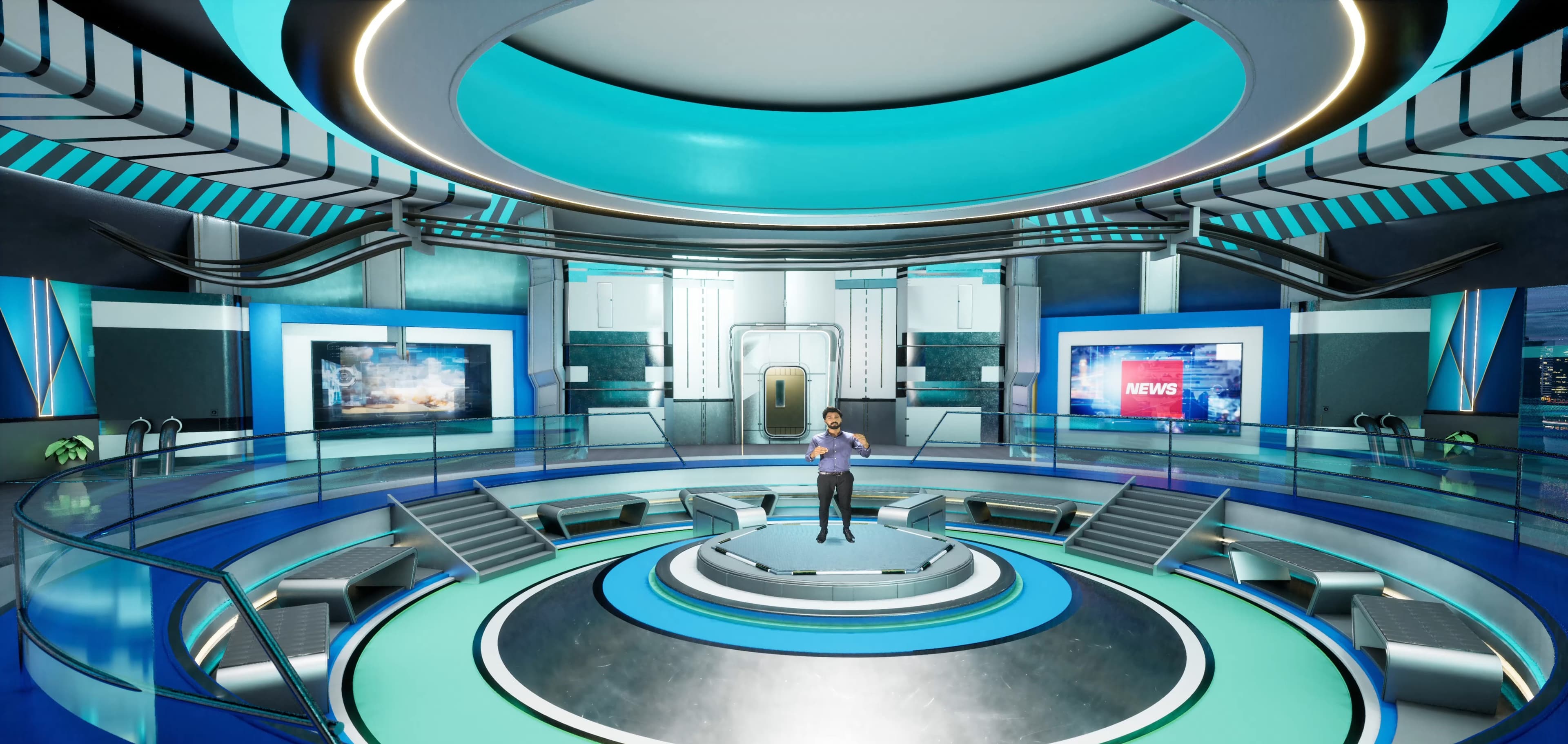 NEWSROOM NMSAB6 | Unreal Engine Corporate Virtual Set-4