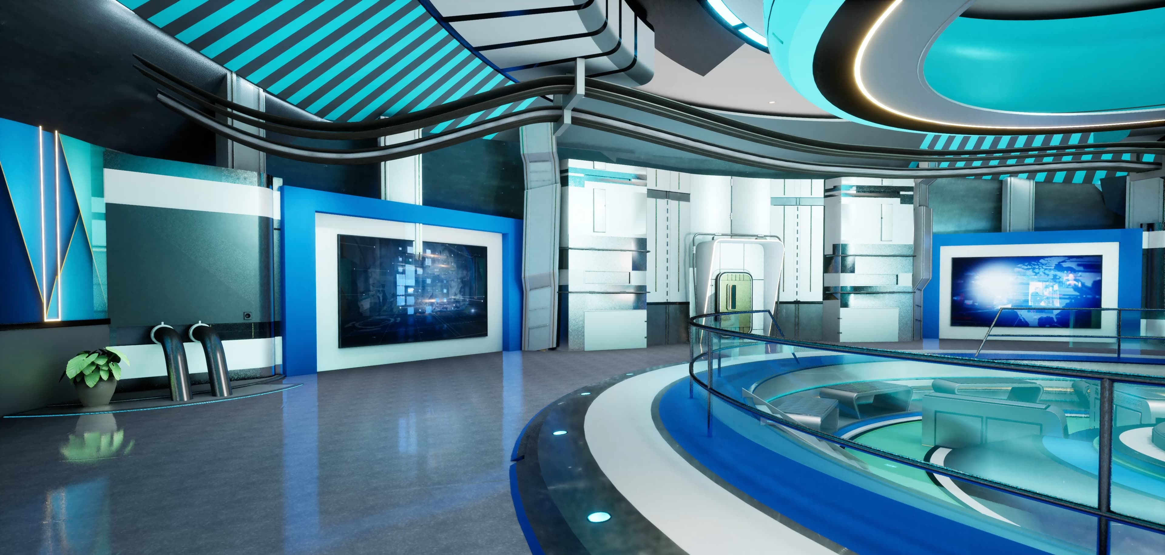 NEWSROOM NMSAB6 | Unreal Engine Corporate Virtual Set-5